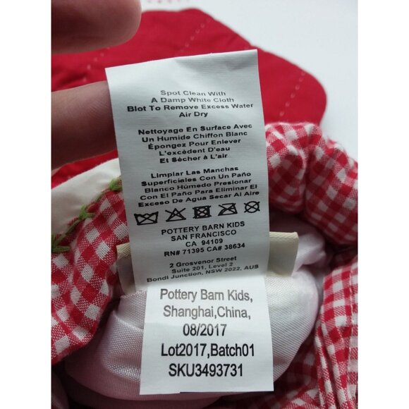 Pottery Barn Kids Aksel Christmas Stocking Gingham Holiday Quilted Red - Picture 9 of 12